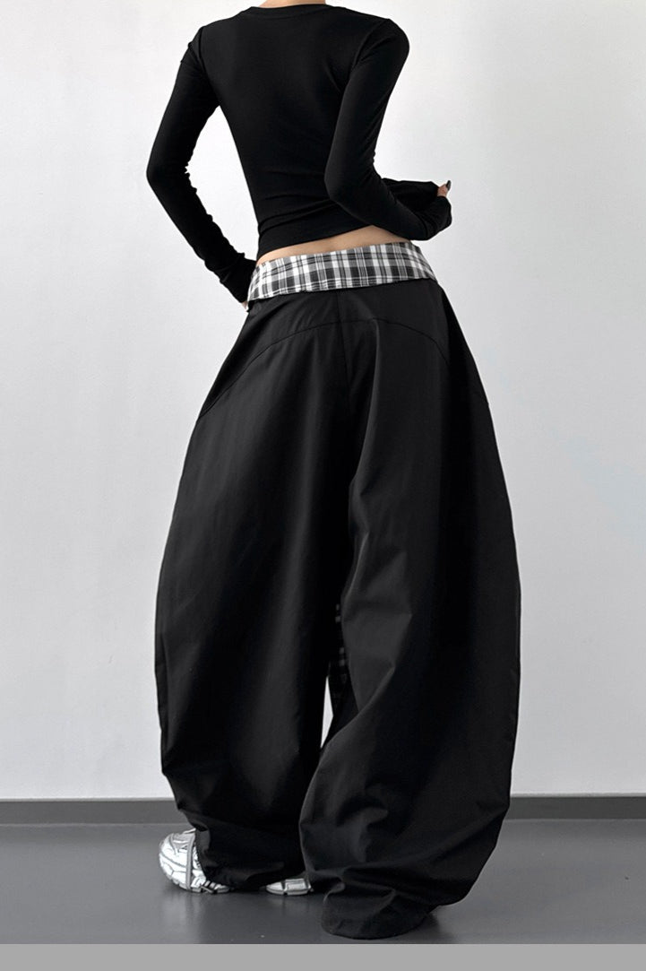 Layered Wide-leg Palazzo Pants