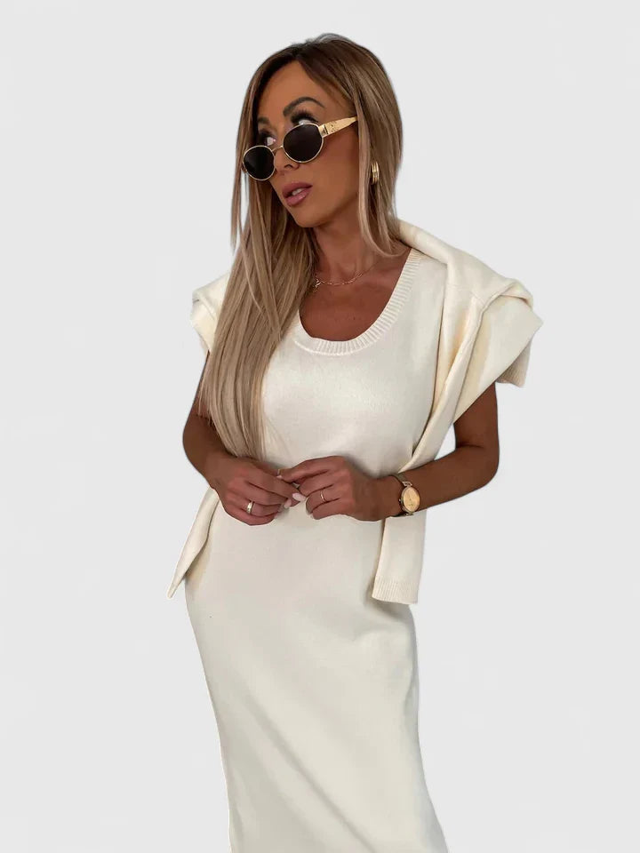 Chrystahl | Dress and Turtle Neck Sweater Set