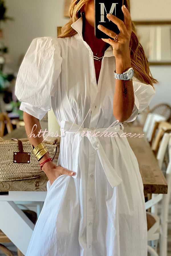 Stella Pocketed Shirt Midi Dress