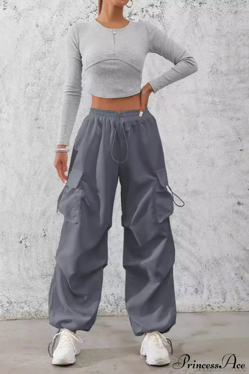 Drawstring Pocket Cargo Pants