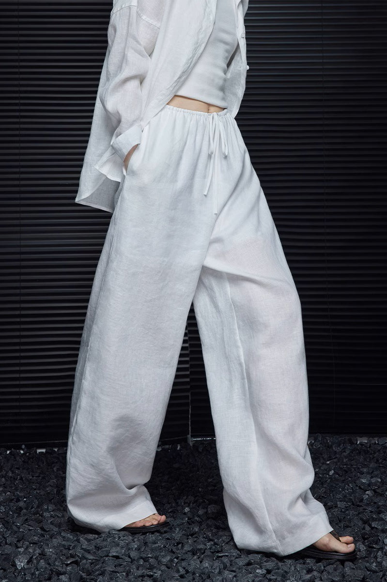 Cotton Linen Wide Leg Pant