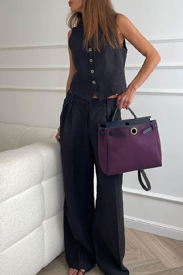 Sleeveless Vest Low Waist Pants Two Piece Set