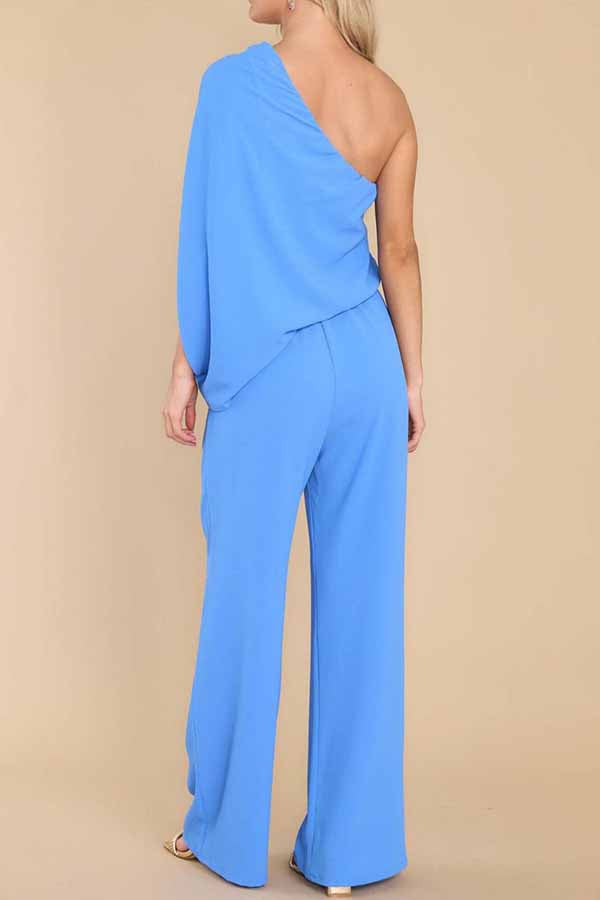 Slim Drape High Waist Jumpsuit