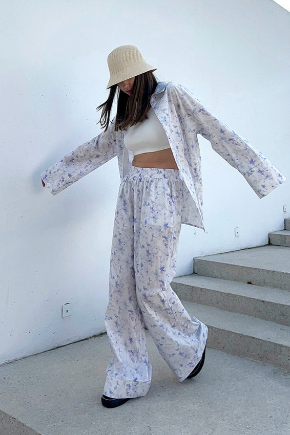 Retro Shirt Pants Two Piece Set