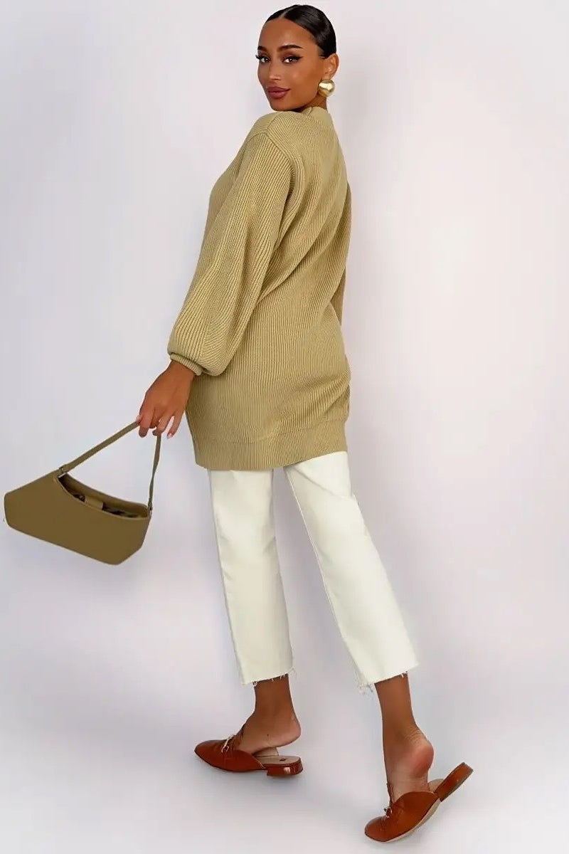 Color Relaxed Knit Cardigan