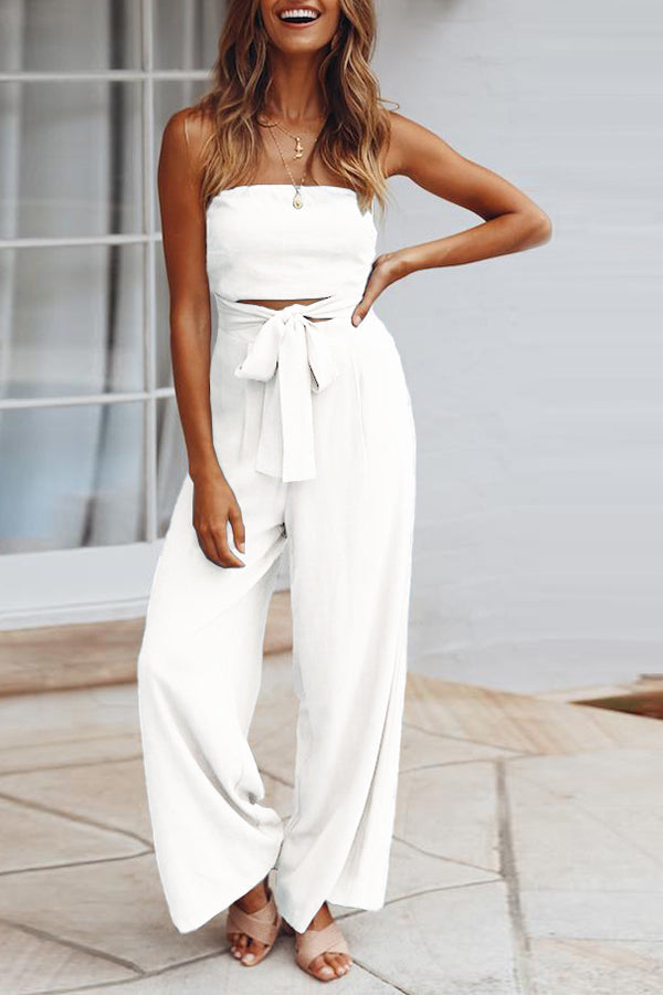 Summer Tube Top Strapless Jumpsuit