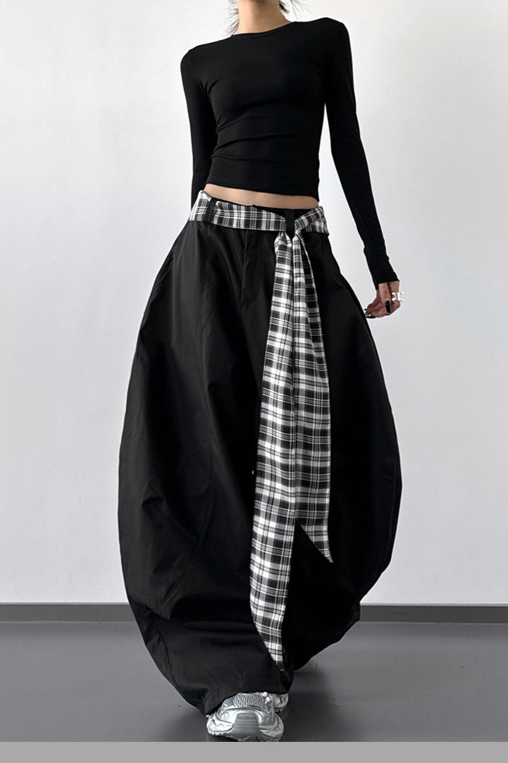Layered Wide-leg Palazzo Pants