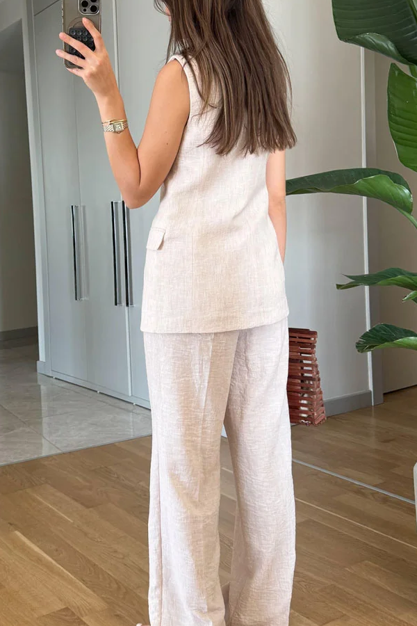 Lapel Vest & Pants Two-piece Set