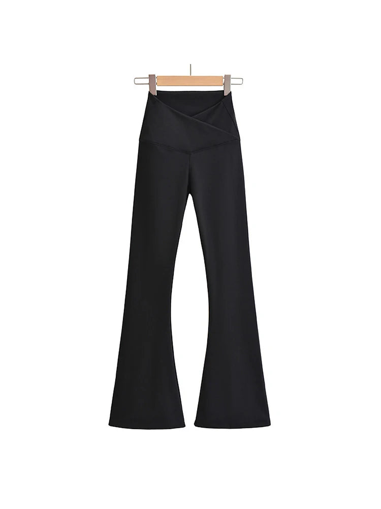 Fall Outfits Skinny Yoga Pants Flare Leggings Korean Style Yoga Pants Flare Leg Black