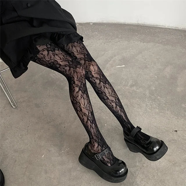 Mesh See Through Pantyhose Fishnet Stockings Japanese Style Hot Bodycon Colorful Lingerie Accessories