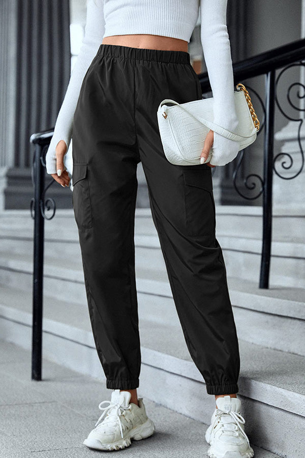 Multicolor Cargo Pants Multi-pocket Skinny Pants