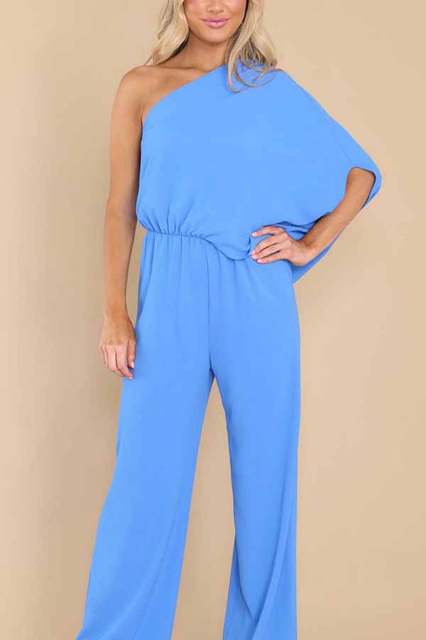 Slim Drape High Waist Jumpsuit