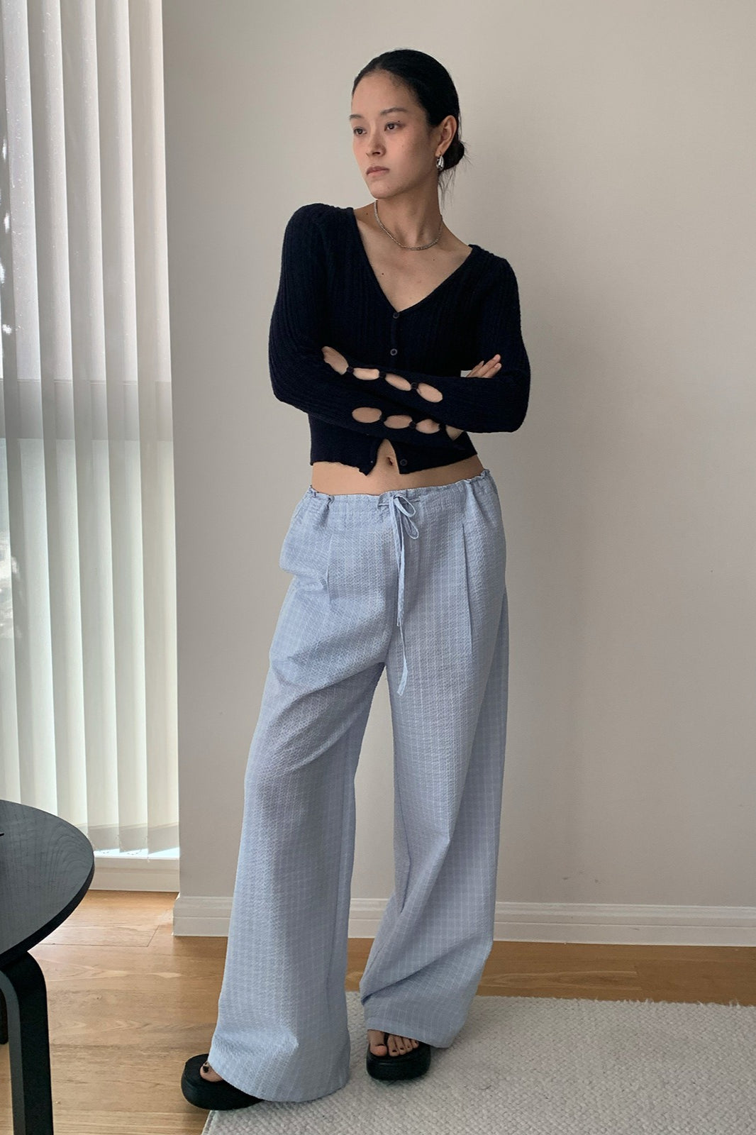 Loose Fit Checkered Pants