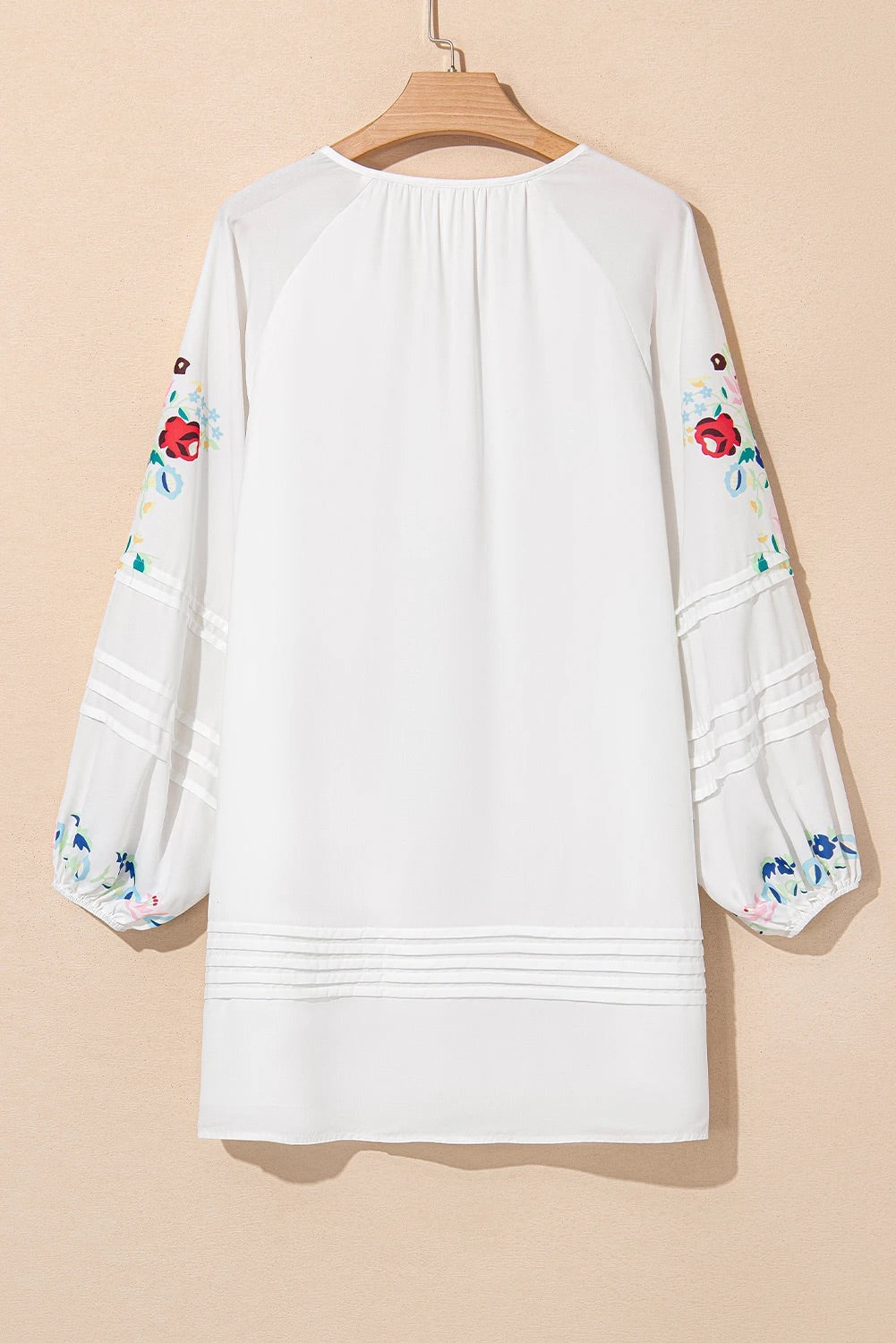 White Tassel Tie V Neck Mini Dress