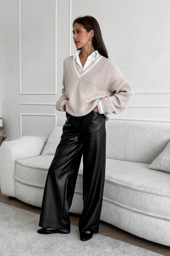 Fleece-lined Leather Pants