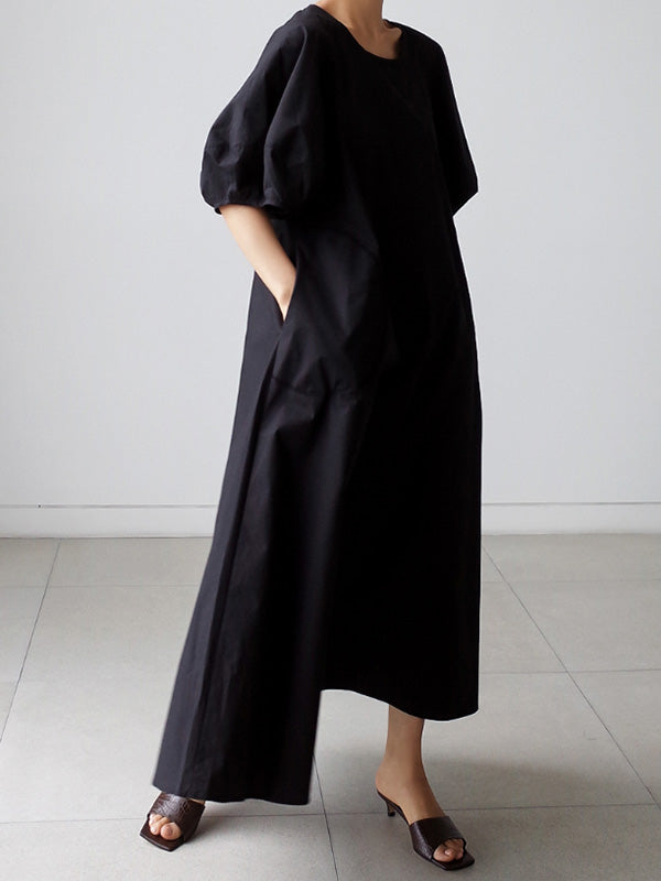 Original Bishop Sleeve Color Midi Dress