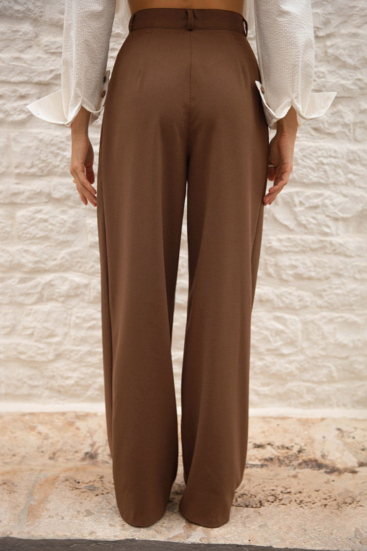 High-waist Straight-leg Pants