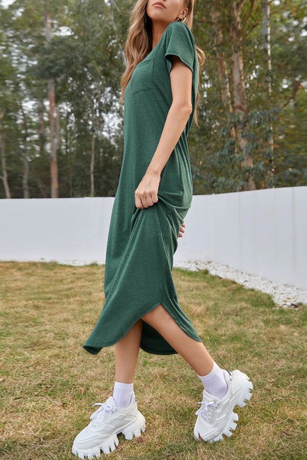 Beach Dress Irregular Hem Midi Dress