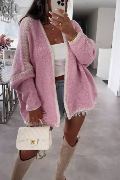 Fashionable Long-sleeved Loose Knitted Cardigan