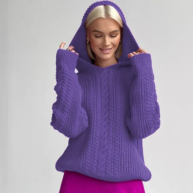 Knitted Hoodies Sweater Loose Long Sleeve Autumn Pullover Woman Street Baggy Coat Female Winter Clothes