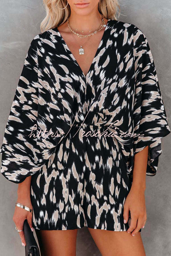 On the Lookout Linden Printed Kimono Romper