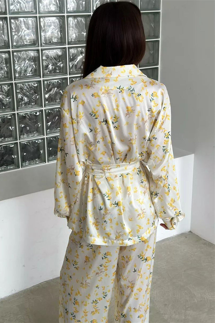 Long Sleeve Cardigan Pants Loungewear Two Piece Set