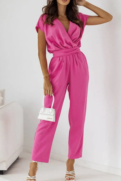 Sable | Short Sleeve V-neck Jumpsuit