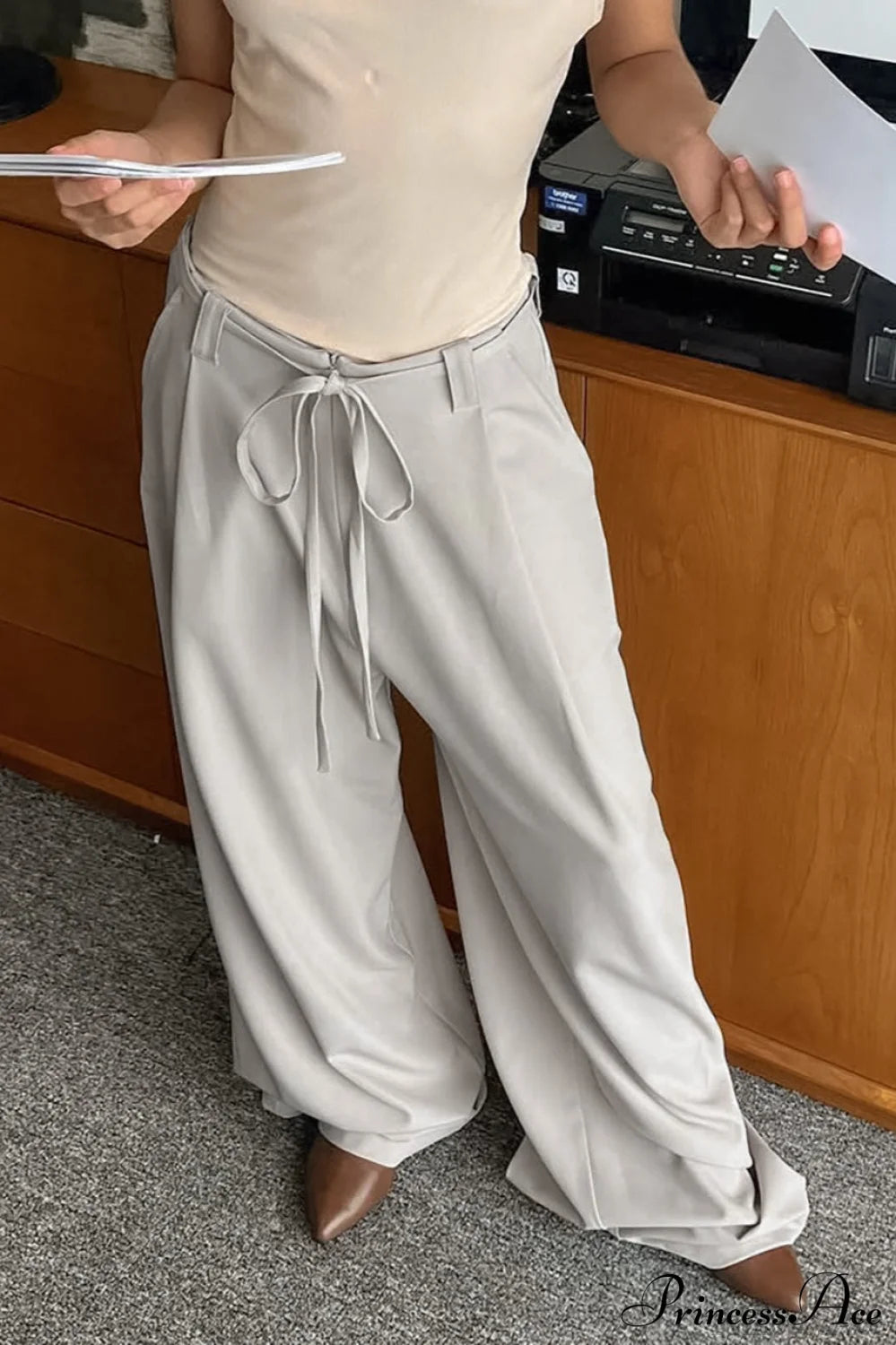 Effortless Drawstring Wide-leg Pants