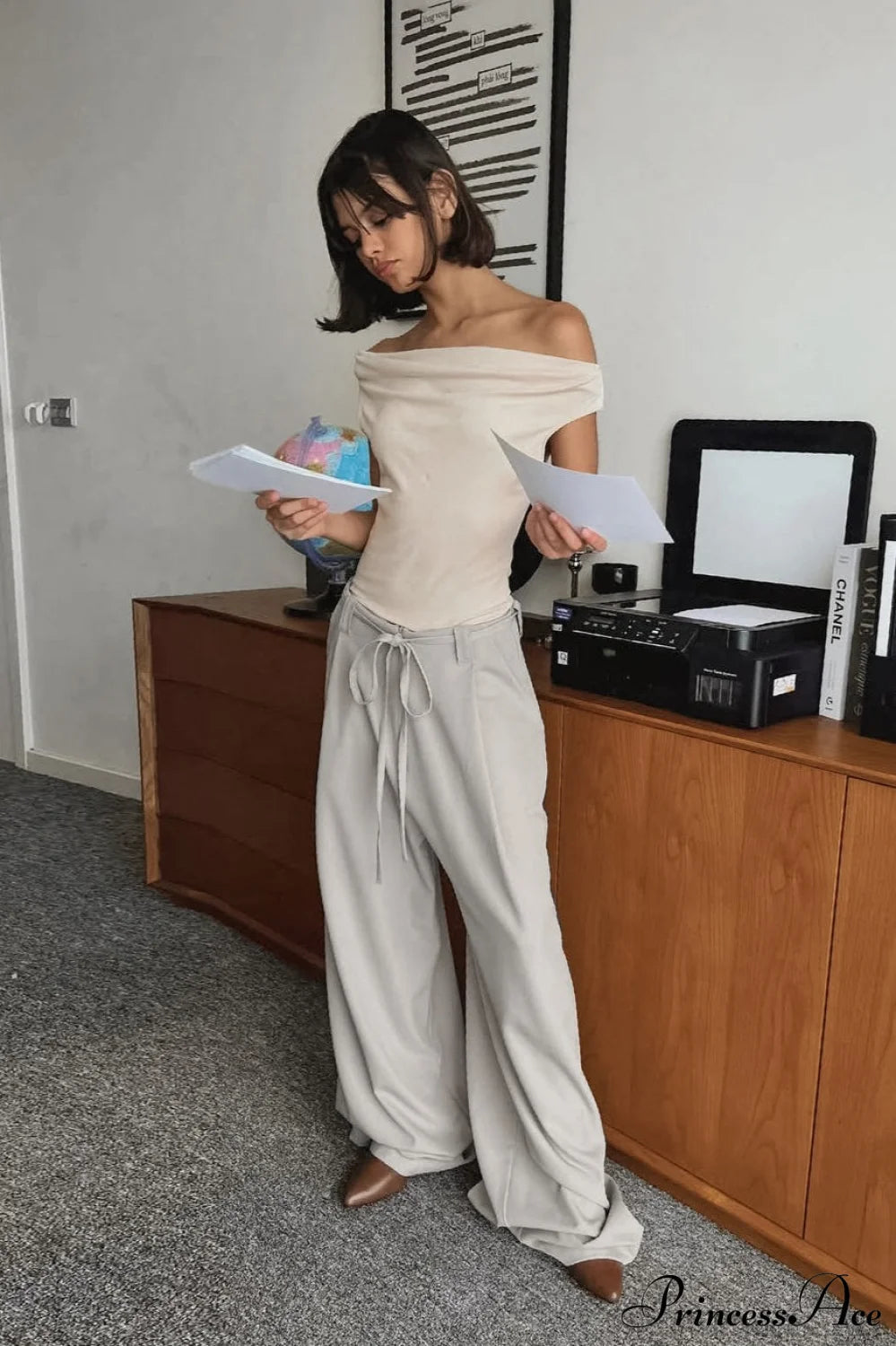 Effortless Drawstring Wide-leg Pants