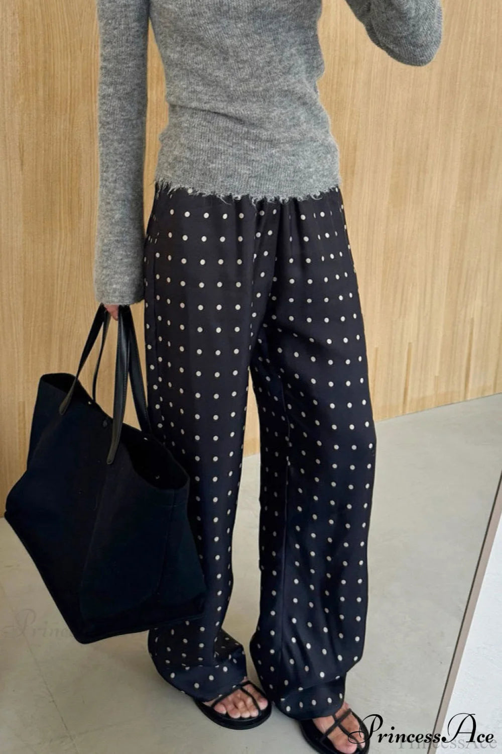 Polka Dot Straight Leg Pants