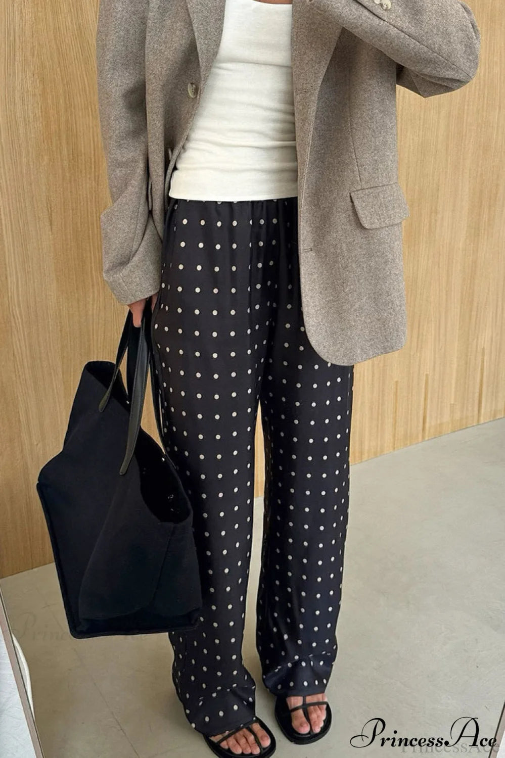 Polka Dot Straight Leg Pants