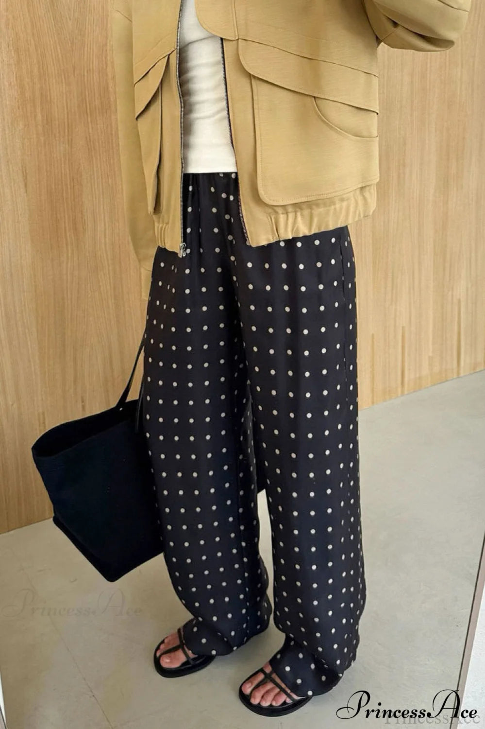 Polka Dot Straight Leg Pants