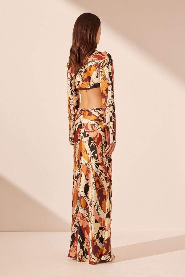 Ella Printed Cut-out Maxi Dress
