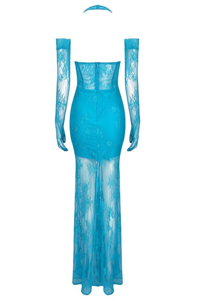 Elsa Halterneck See-through Maxi Dress