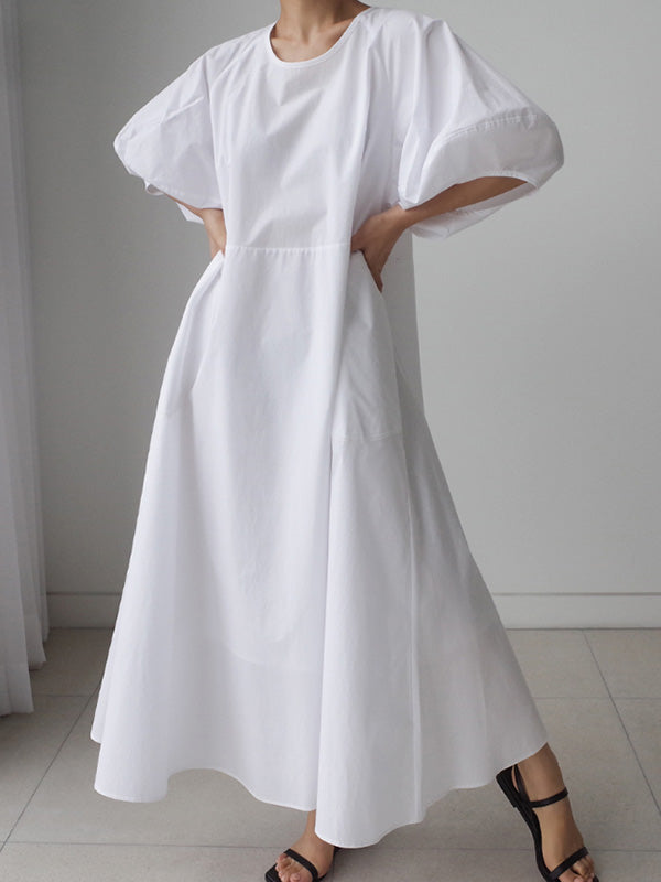 Original Bishop Sleeve Color Midi Dress