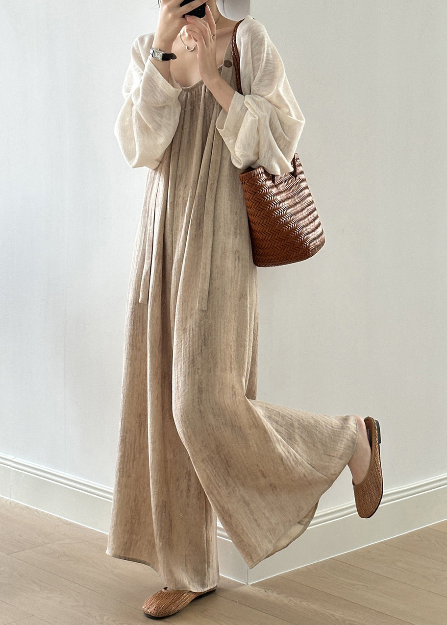 Sleeveless Button Jumpsuit Linen Pockets