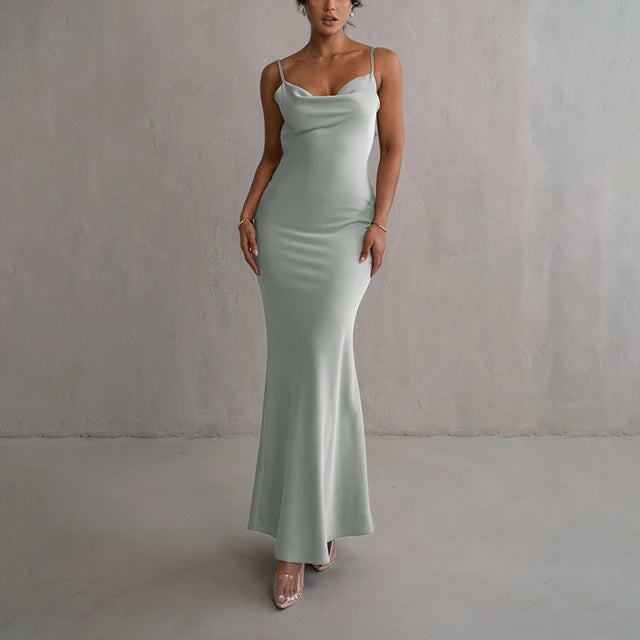 Backless 3drose Tassel Maxi Long Dresses for Sleeveless High Waist Bodycon Dress Lady Party Robe
