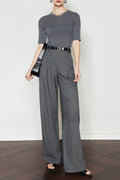 Pinstripe Wide-leg Pants