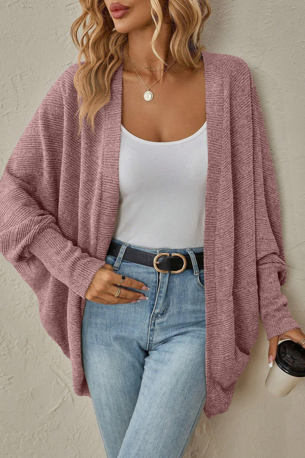 Autumn-winter New Color Midi Knit Cardigan
