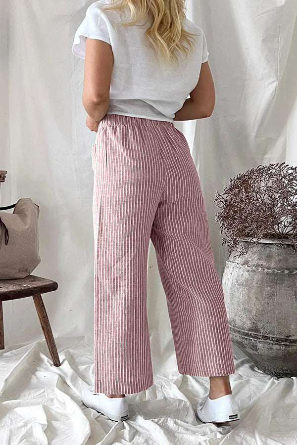 Cotton Linen Loose Straight Leg Pants Clothes