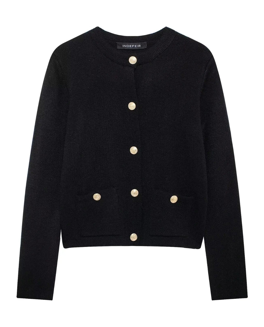 Cropped Knit Pocket Cardigan