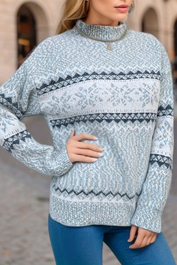 Christmas Turtleneck Snowflake Sweater