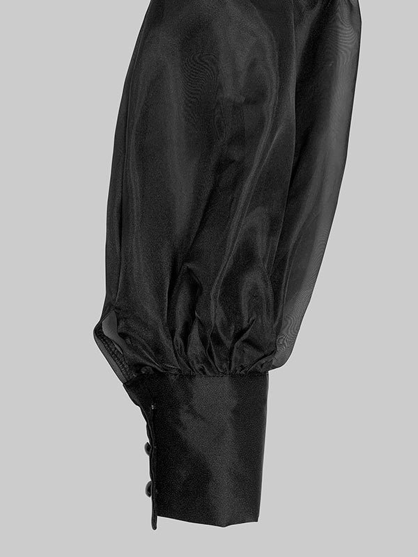 Long Sleeves Loose Hollow Color Split-joint Round-neck Mini Dresses