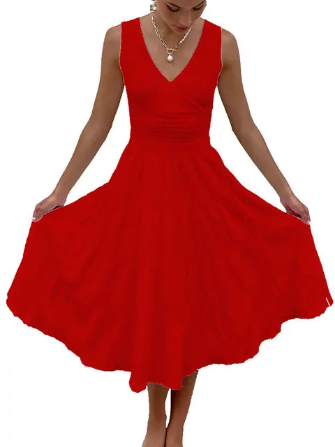 Knit V-neck for Maxi Dress Y2k Backless Knitwear Party Dress Baggy High Waist Summer Female Dress