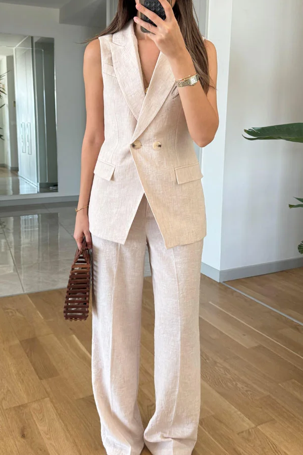 Lapel Vest & Pants Two-piece Set