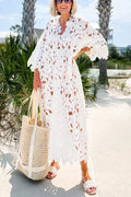 I Belong Here Eyelet Lace Cover Up Beach Midi Dress