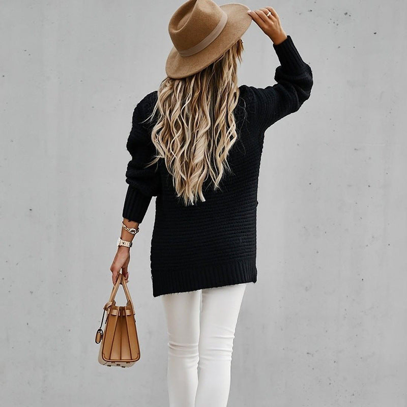Orinethia – Turtleneck Side-slit Sweater