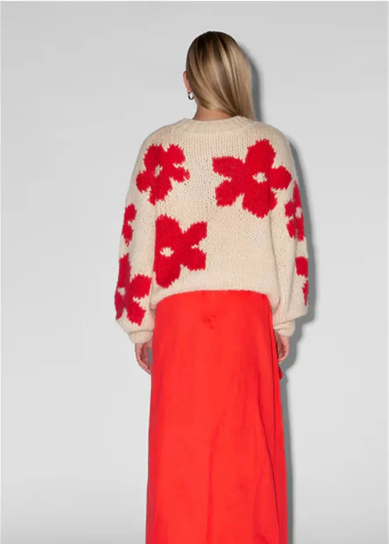 Bold Bloom - Knit Sweater