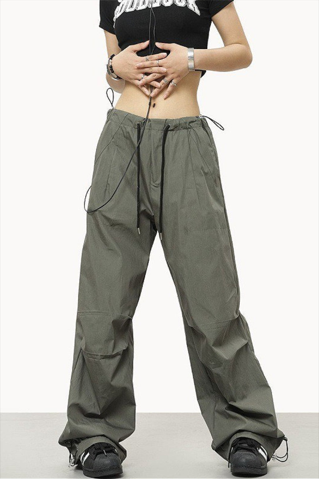 Athletic Drawstring Elastic Waist Pants