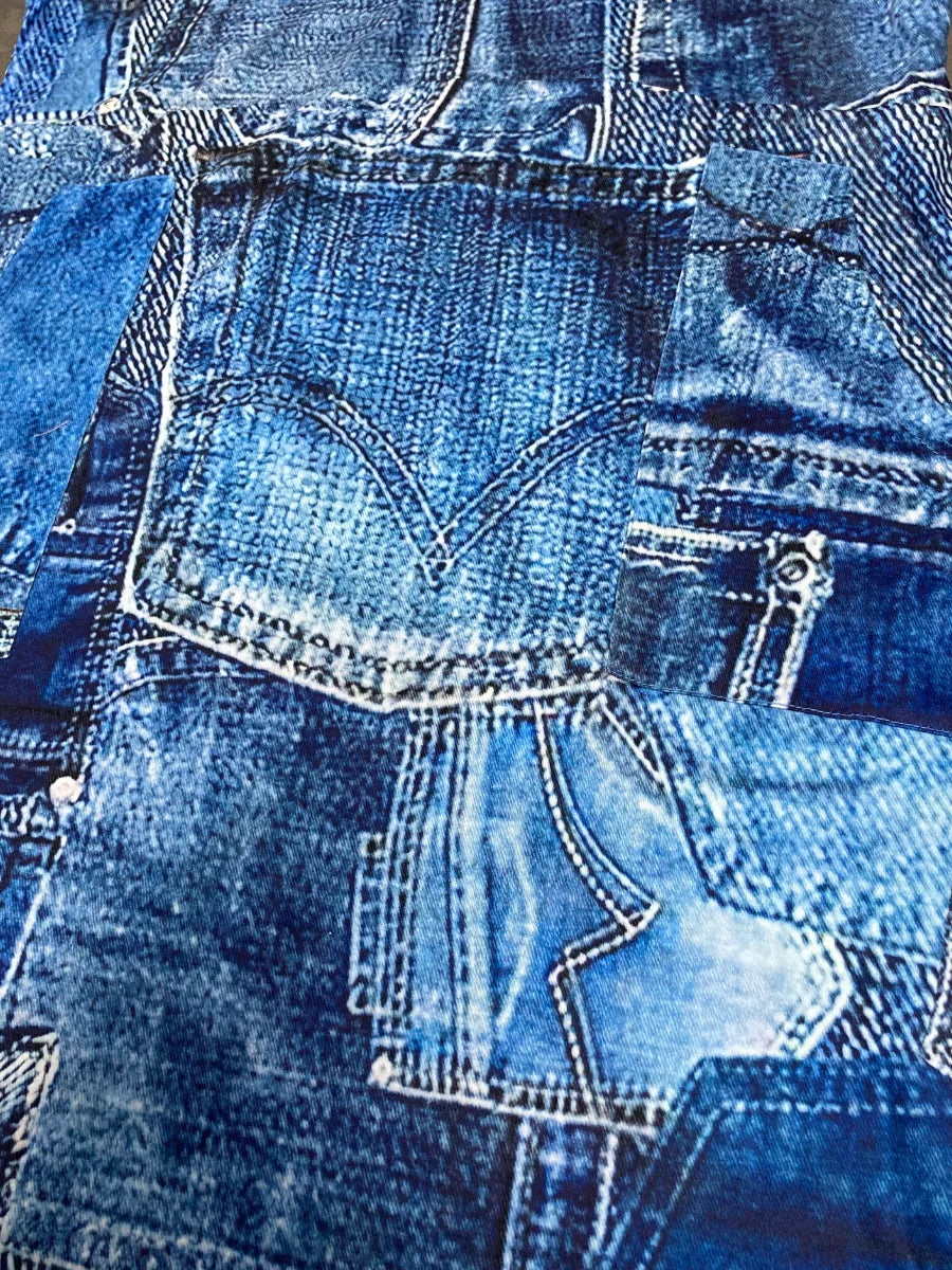 Imitation Denim V Neck Pocket Design Dress ’s T-shirt Summer Loose Dress Vestidos